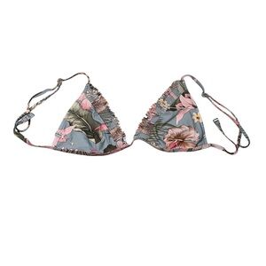 Rhythm Floral Bikini Top - Blue and Pink